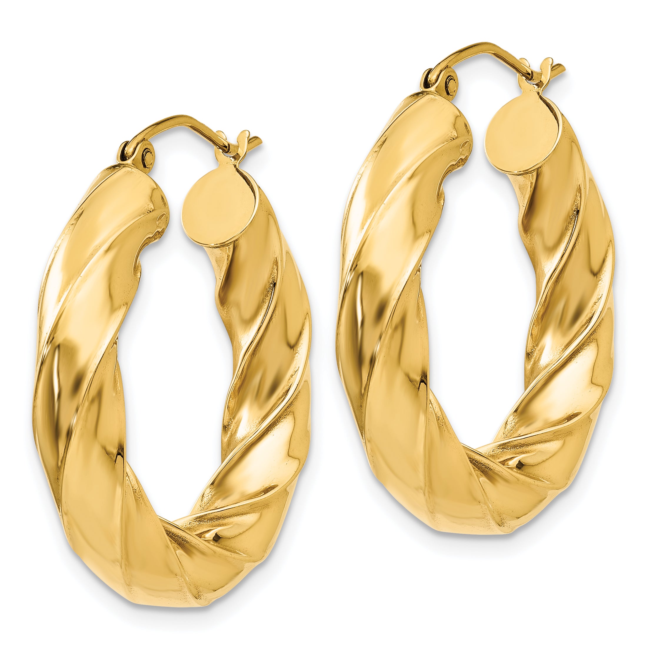 14k Polished 5.0mm Twisted Hoop Earrings