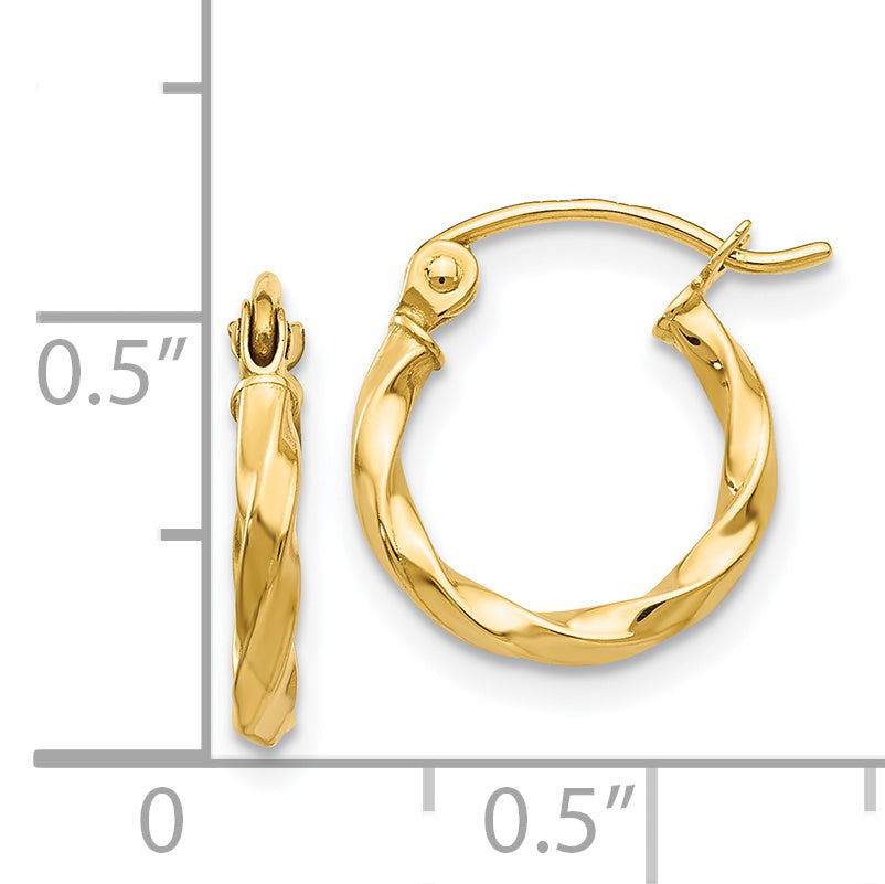 14k Twist Polished Hoop Earring