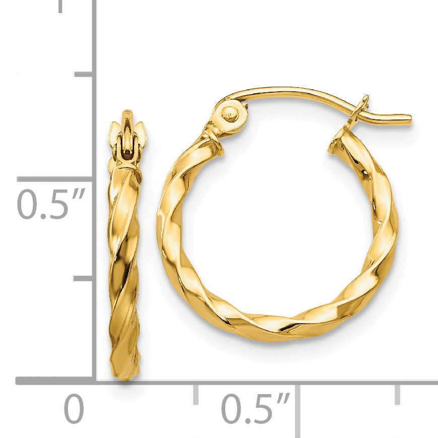 14k Twist Polished Hoop Earring