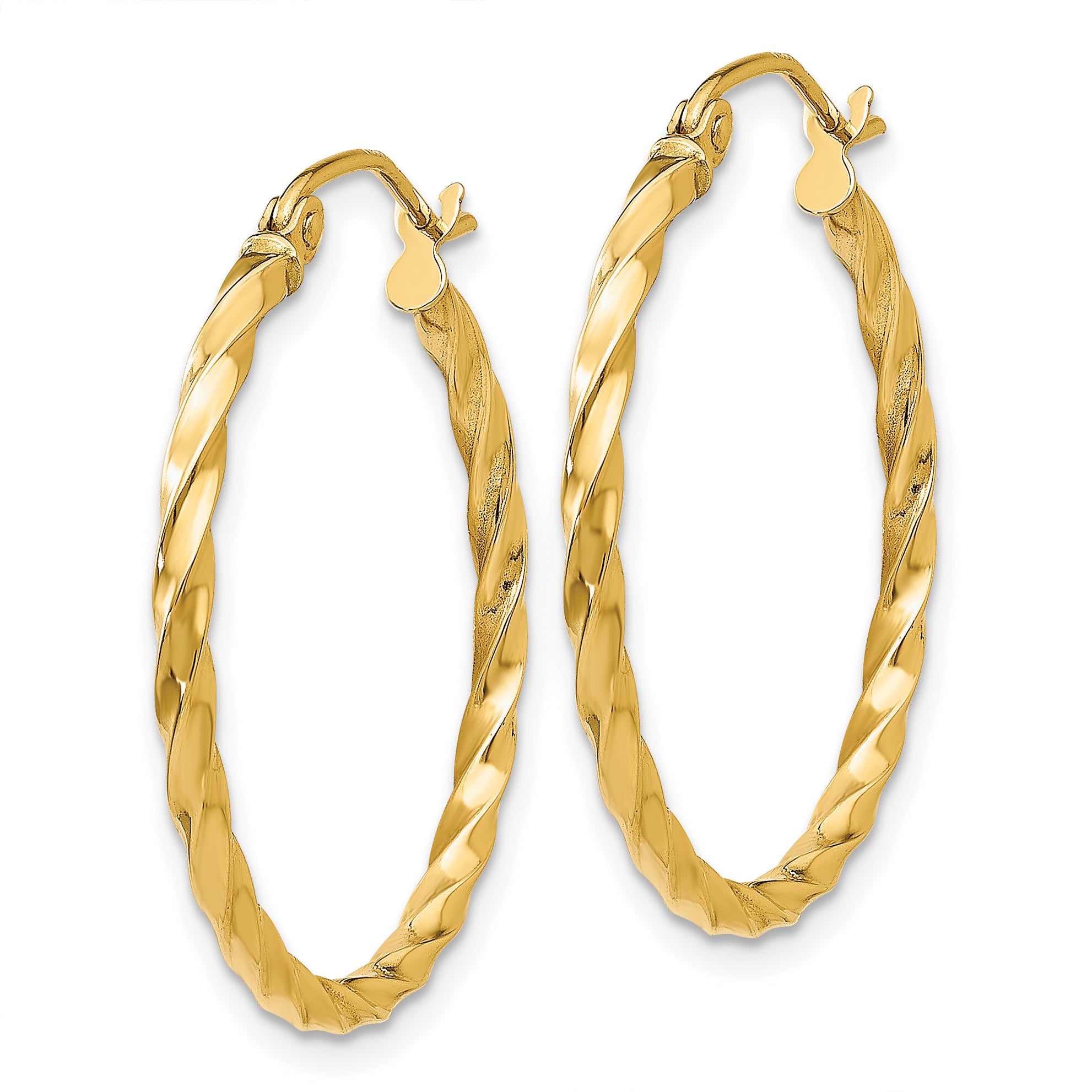14k Twist Polished Hoop Earring