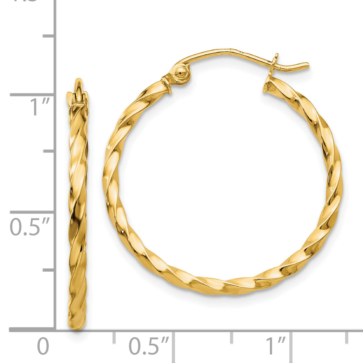 14k Twist Polished Hoop Earring
