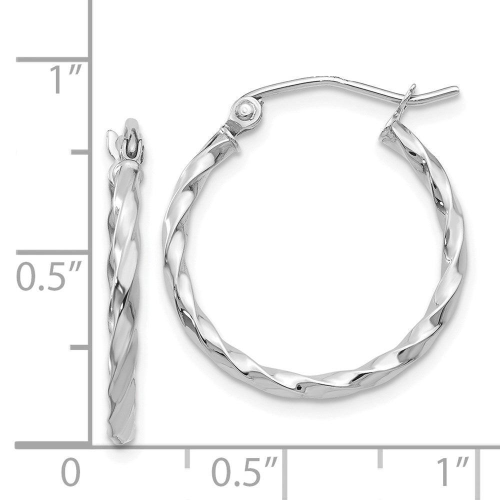 14k WG Twist Polished Hoop Earring