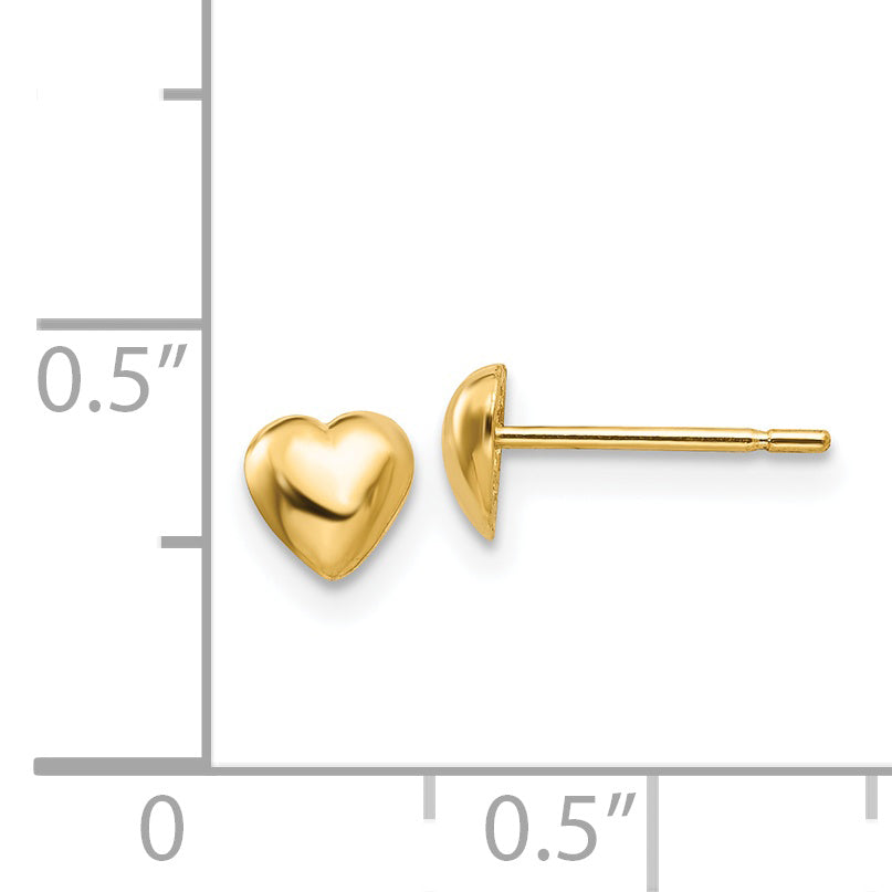 14K Polished Heart Post Stud Earrings