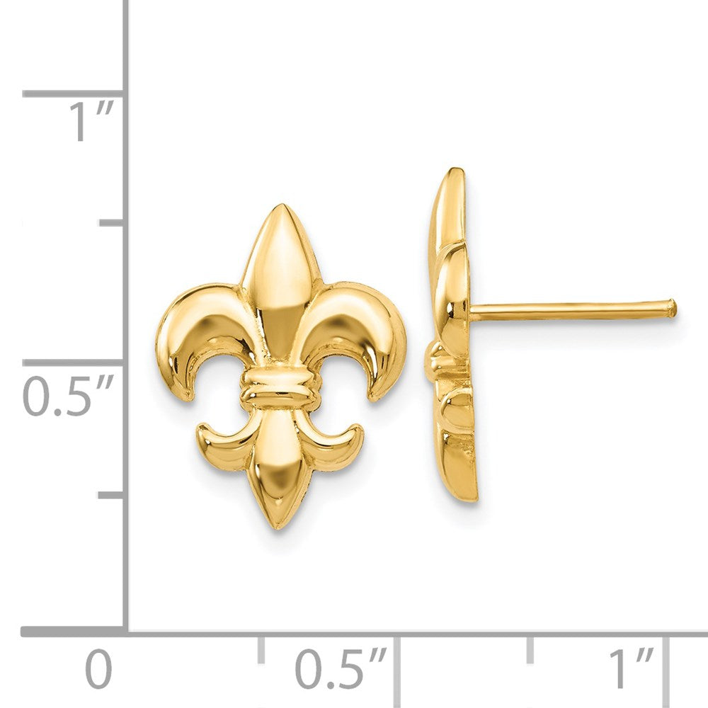 14k Small Fleur-De-Lis Earring