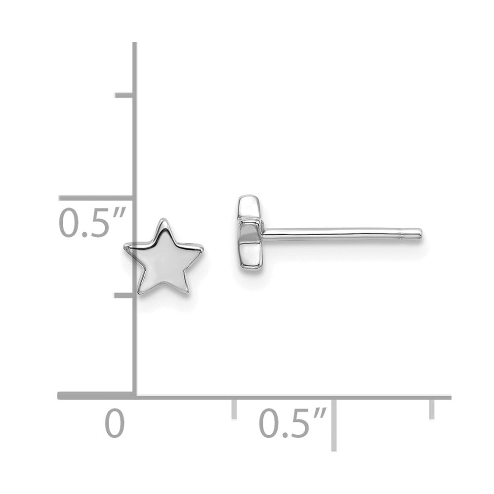 14k White Gold Polished Star Post Earrings