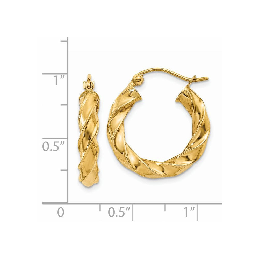 14k Light Twisted Hoop Earrings