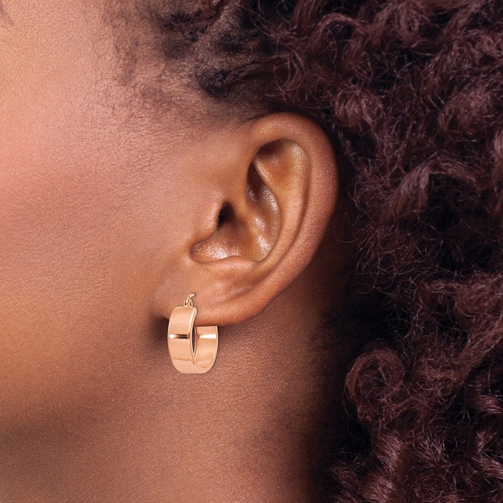 14k Rose Gold Polished Hoop Earrings