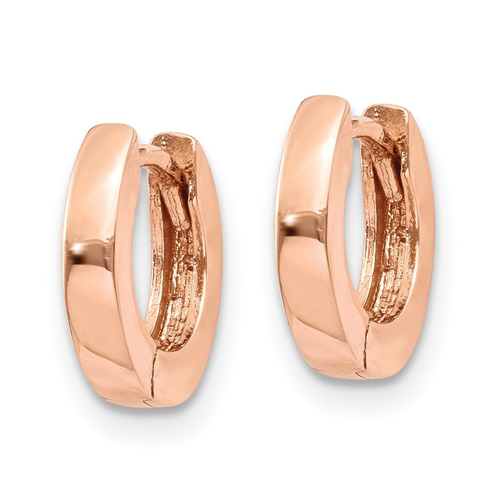 14k Rose Gold Round Hinged Hoop Earrings