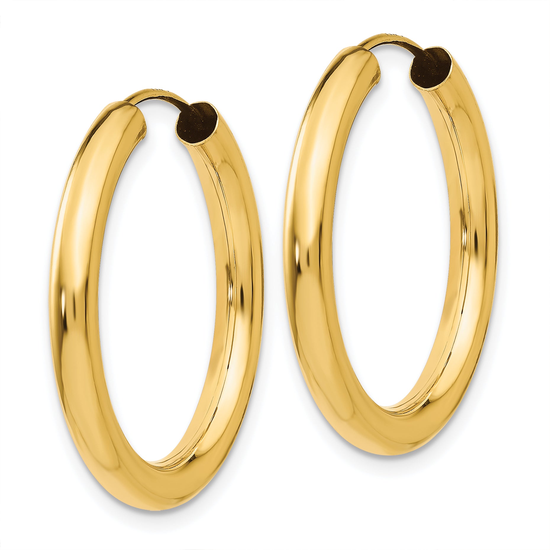 14k Polished Endless Tube Hoop Earrings