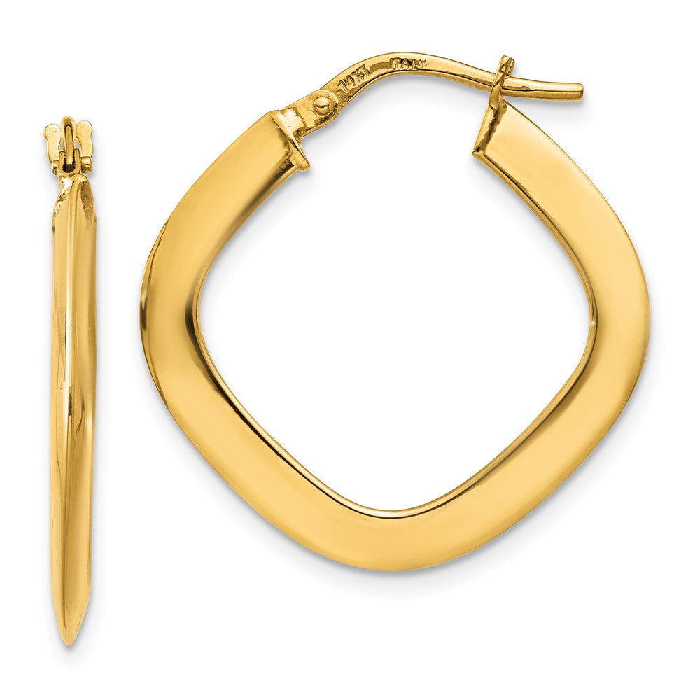 14K Tapered Square Hoop Earrings