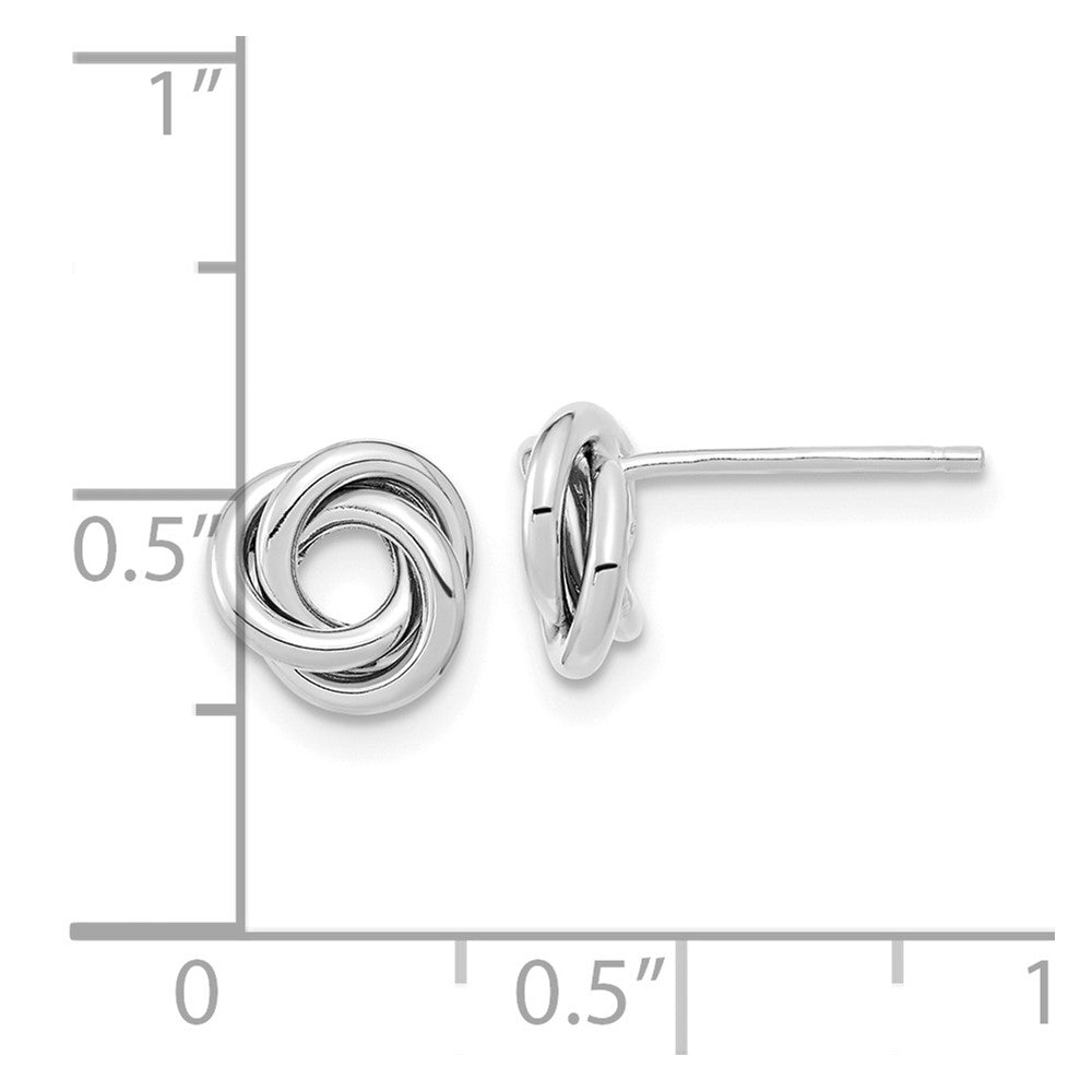 14k White Gold Polished Love Knot Post Earrings