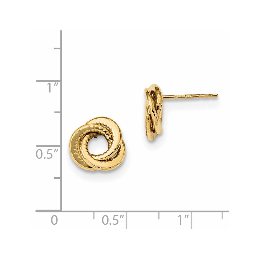 14k Gold Polished Love Knot Post Earrings