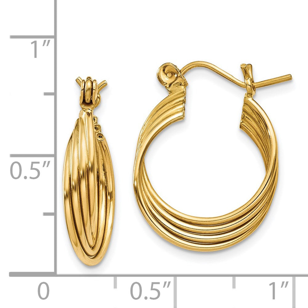 14k Polished Circles Hoop Earrings