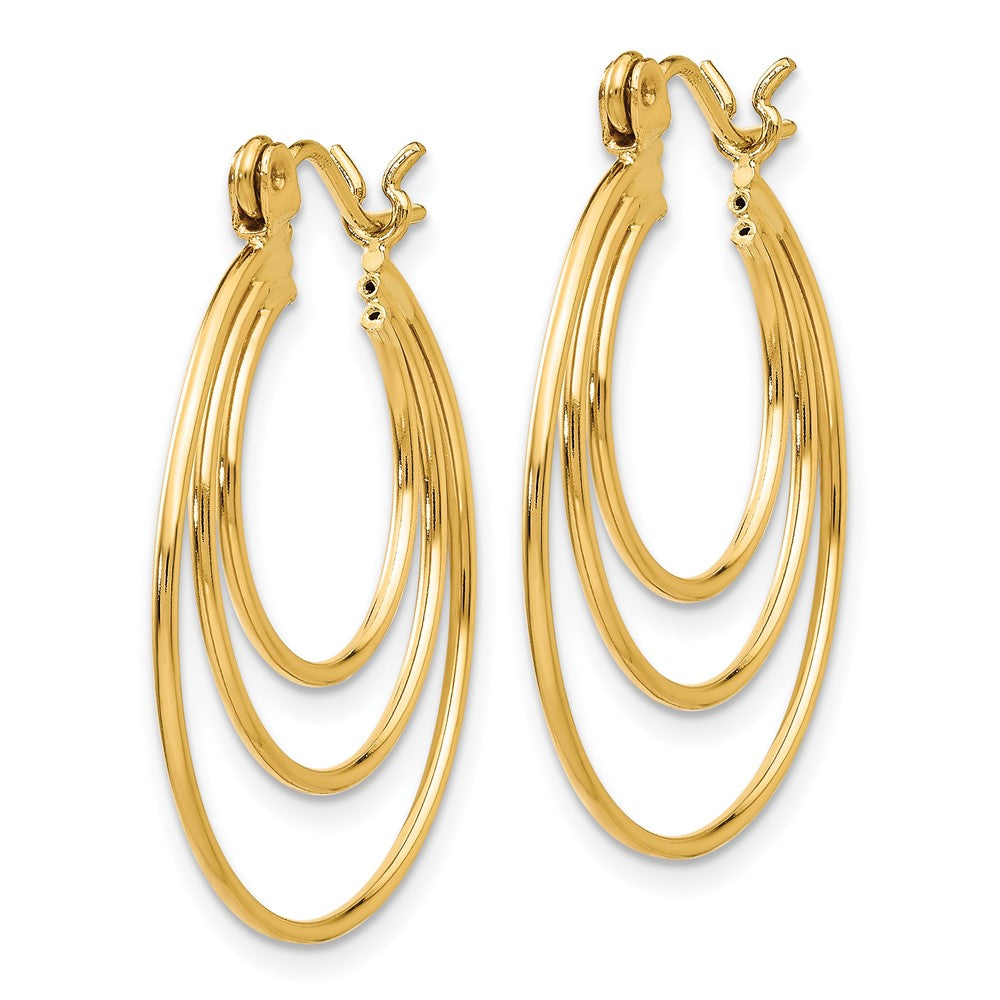 14k Polished Circles Hoop Earrings
