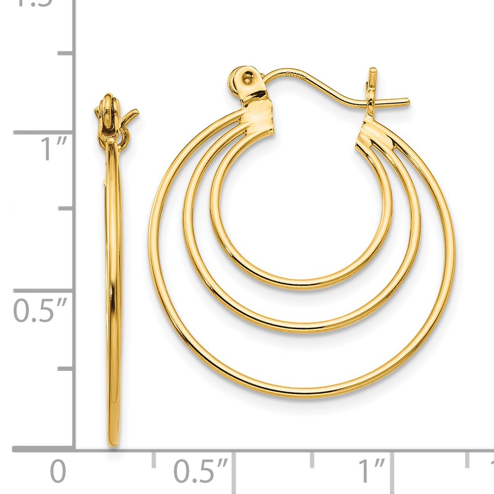 14k Polished Circles Hoop Earrings
