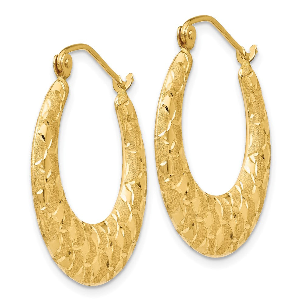 14K Laser Cut Patterned Hoop Earrings