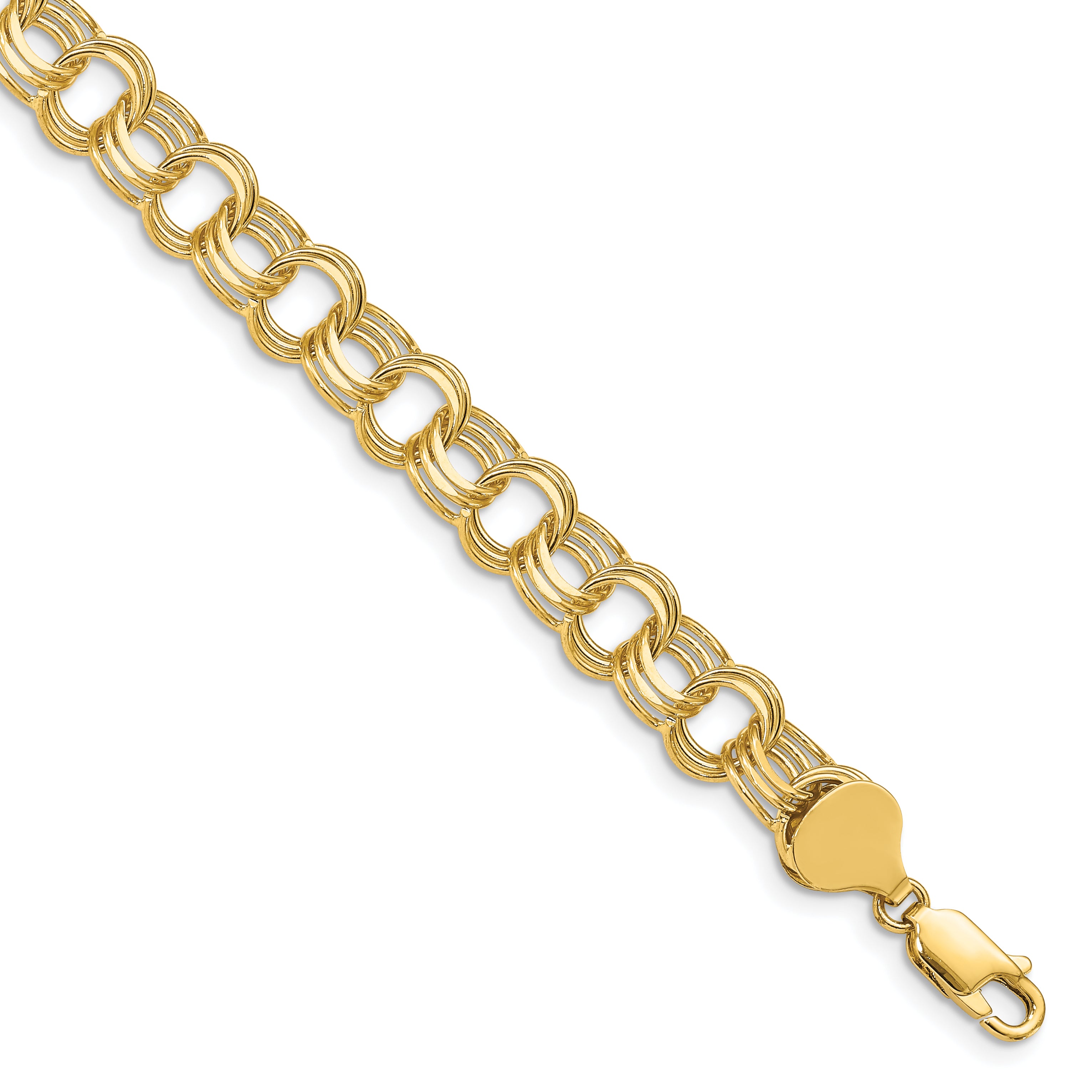 14K Triple Link Charm Bracelet