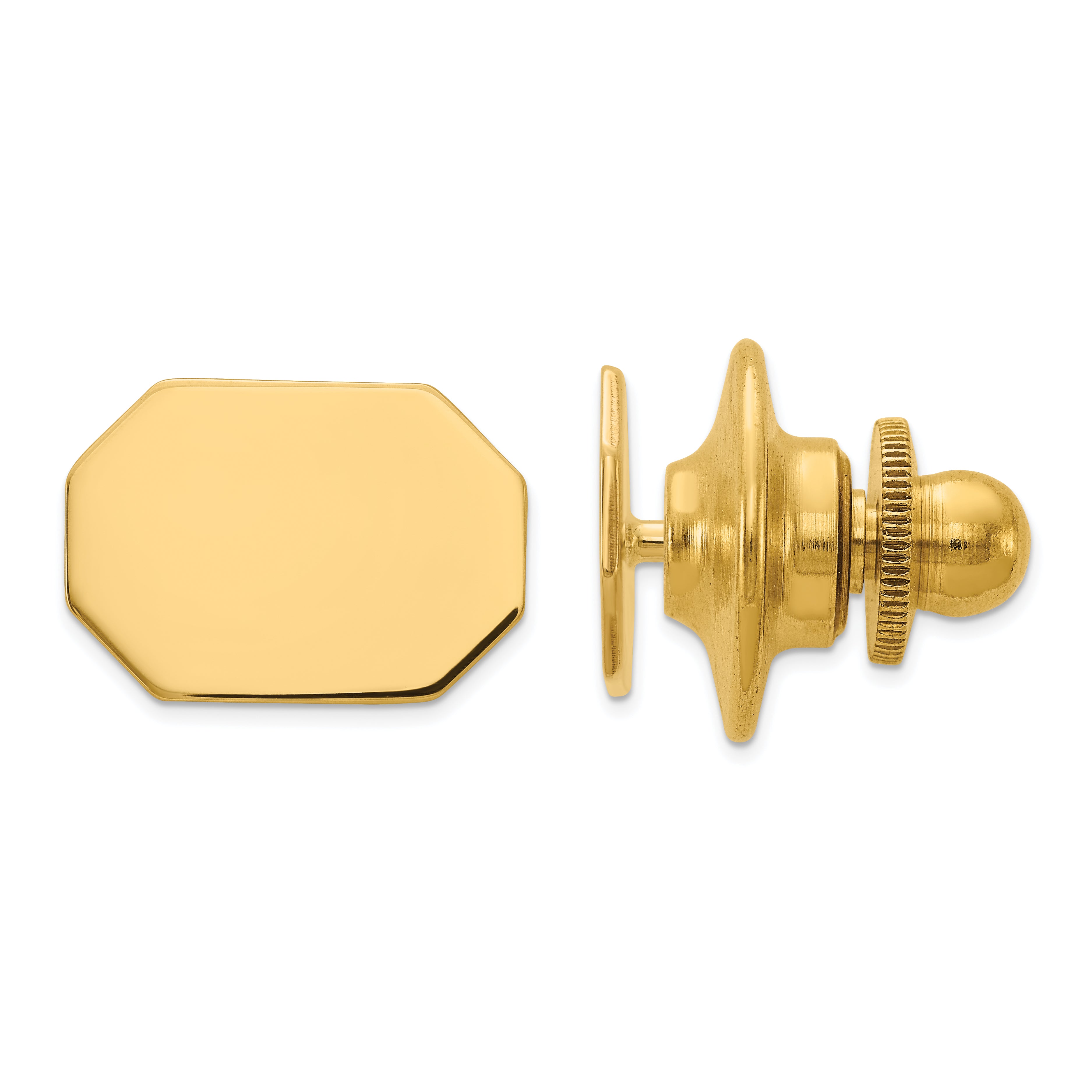14K Men'S Rectangular Octagon Tie Tac