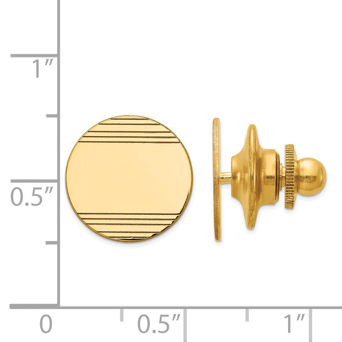 14K Men'S Circular W/Line Design Tie Tac