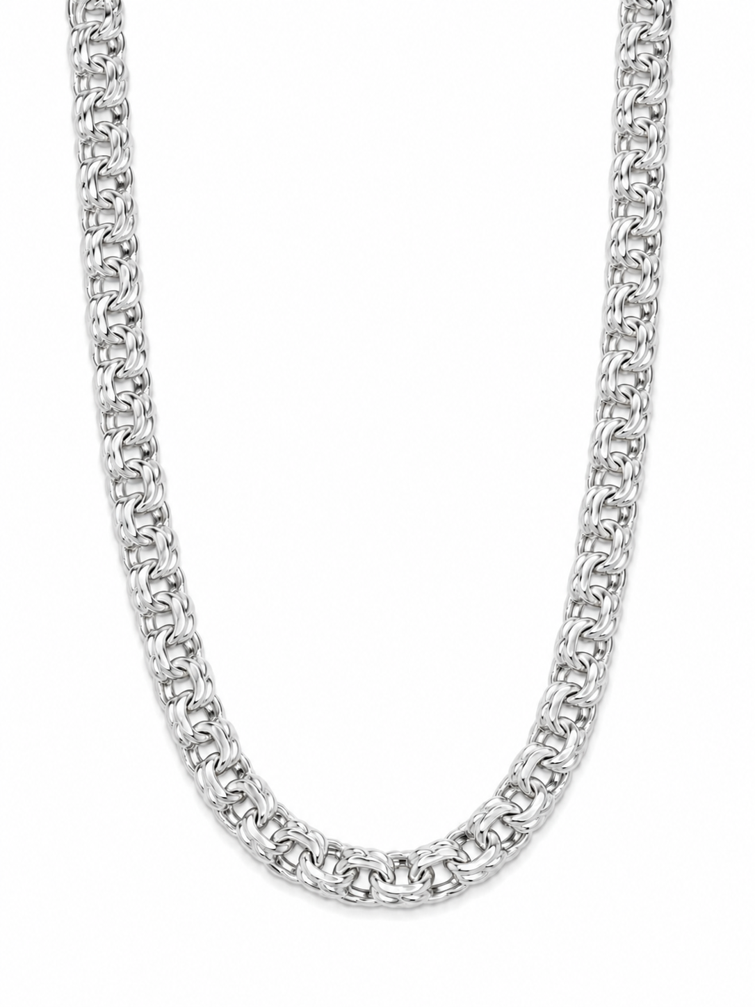 925 Sterling Silver Solid White 10.5MM Chino Link Chain