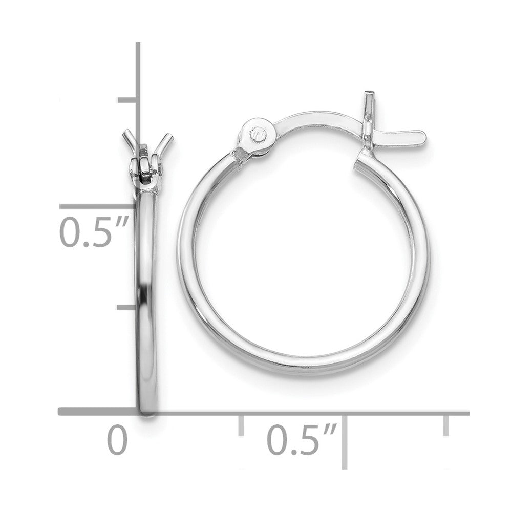 Sterling Silver Rhodium-plated Polished Hinged Hoop Earrings