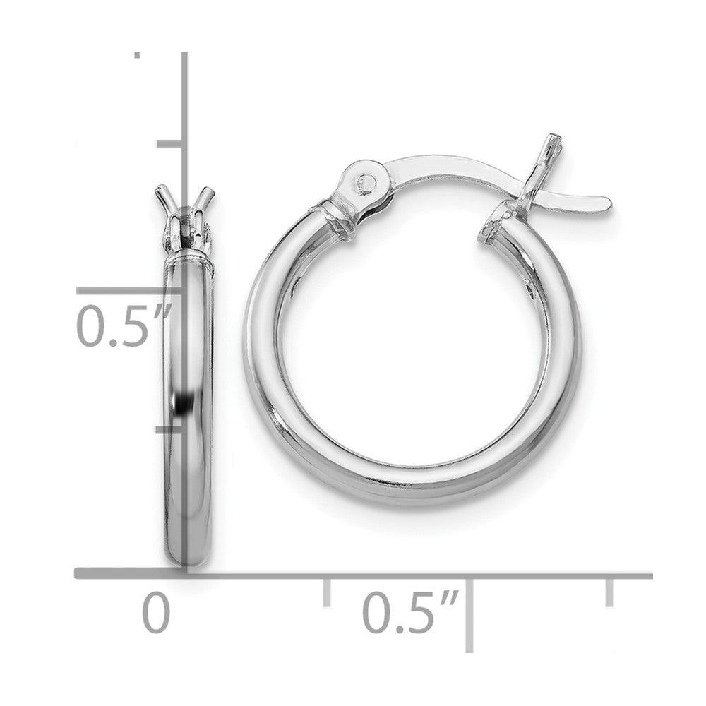 Sterling Silver Rhodium-plated Polished Hinged Hoop Earrings