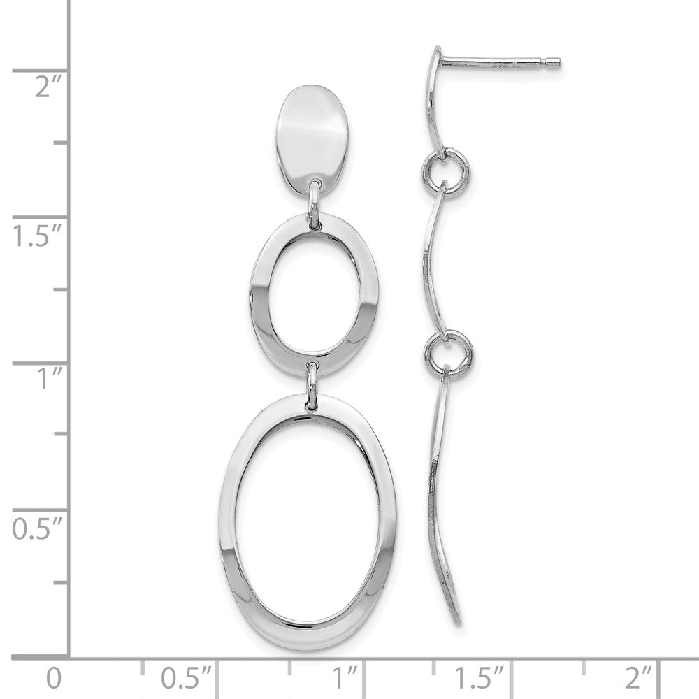 Sterling Silver Rhodium-plated Polished Post Dangle Earrings