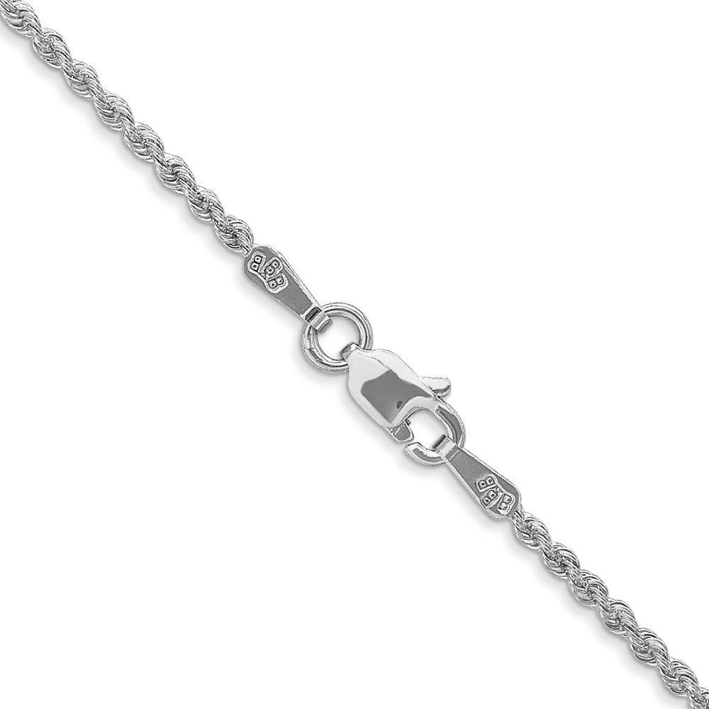 14K White Gold 22 inch 1.5mm Regular Rope with Lobster Clasp Chain