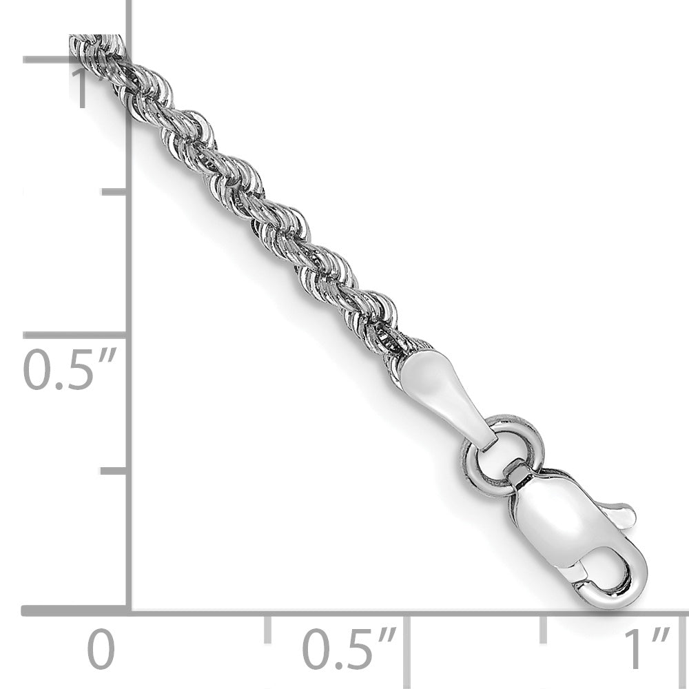 14K White Gold 8 Inch 2.25Mm Regular Rope With Lobster Clasp Chain