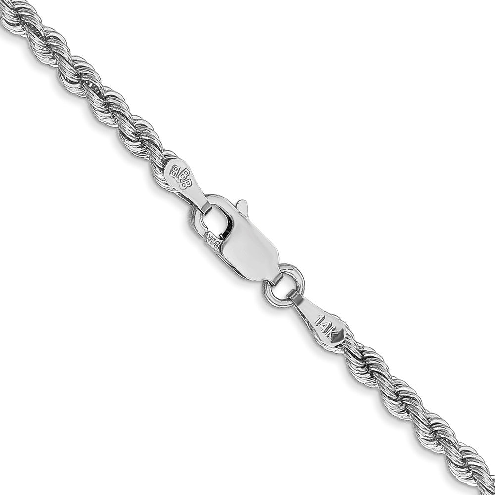 14K White Gold 22 inch 2.75mm Regular Rope with Lobster Clasp Chain