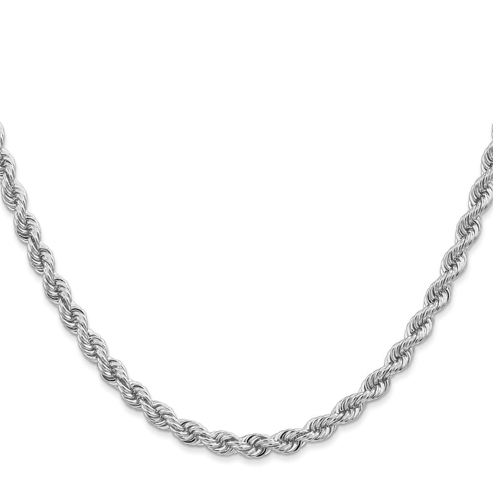 14K White Gold 18 inch 4mm Regular Rope with Lobster Clasp Chain