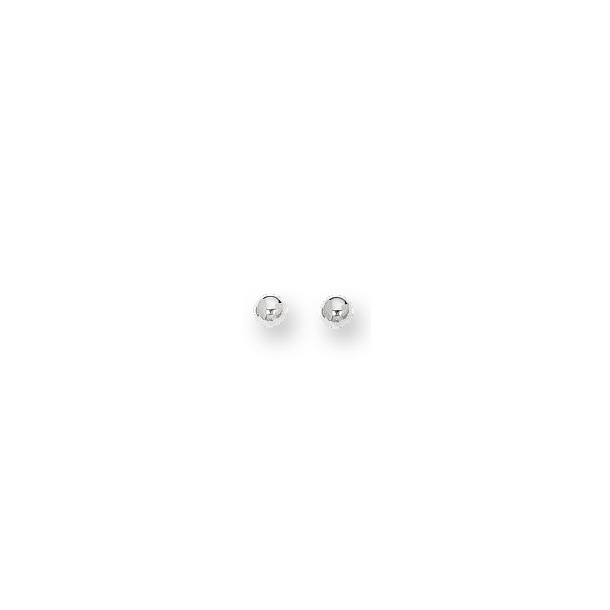 14K White Gold Polished 4mm Post Earring
