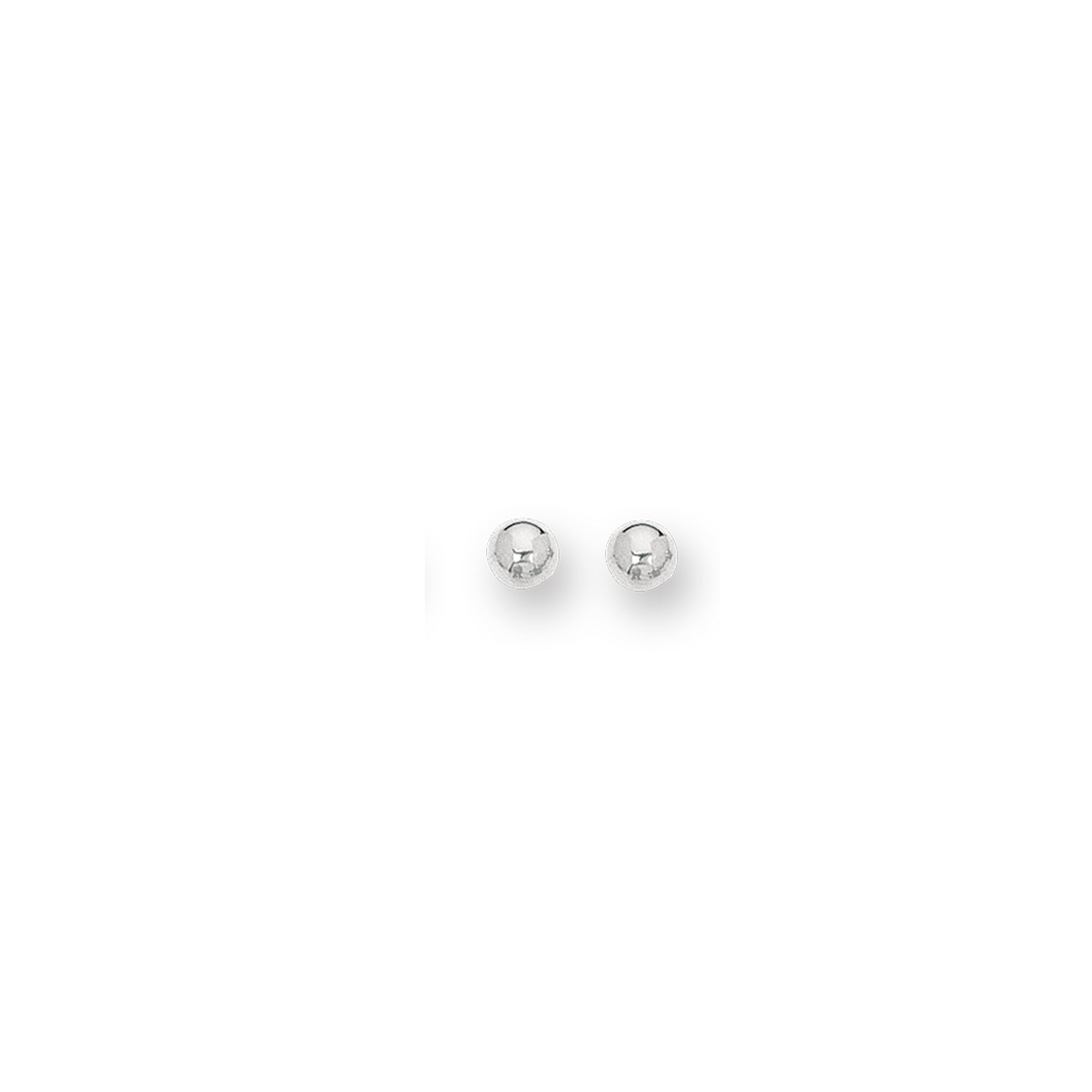 14K White Gold Polished 6Mm Post Earring