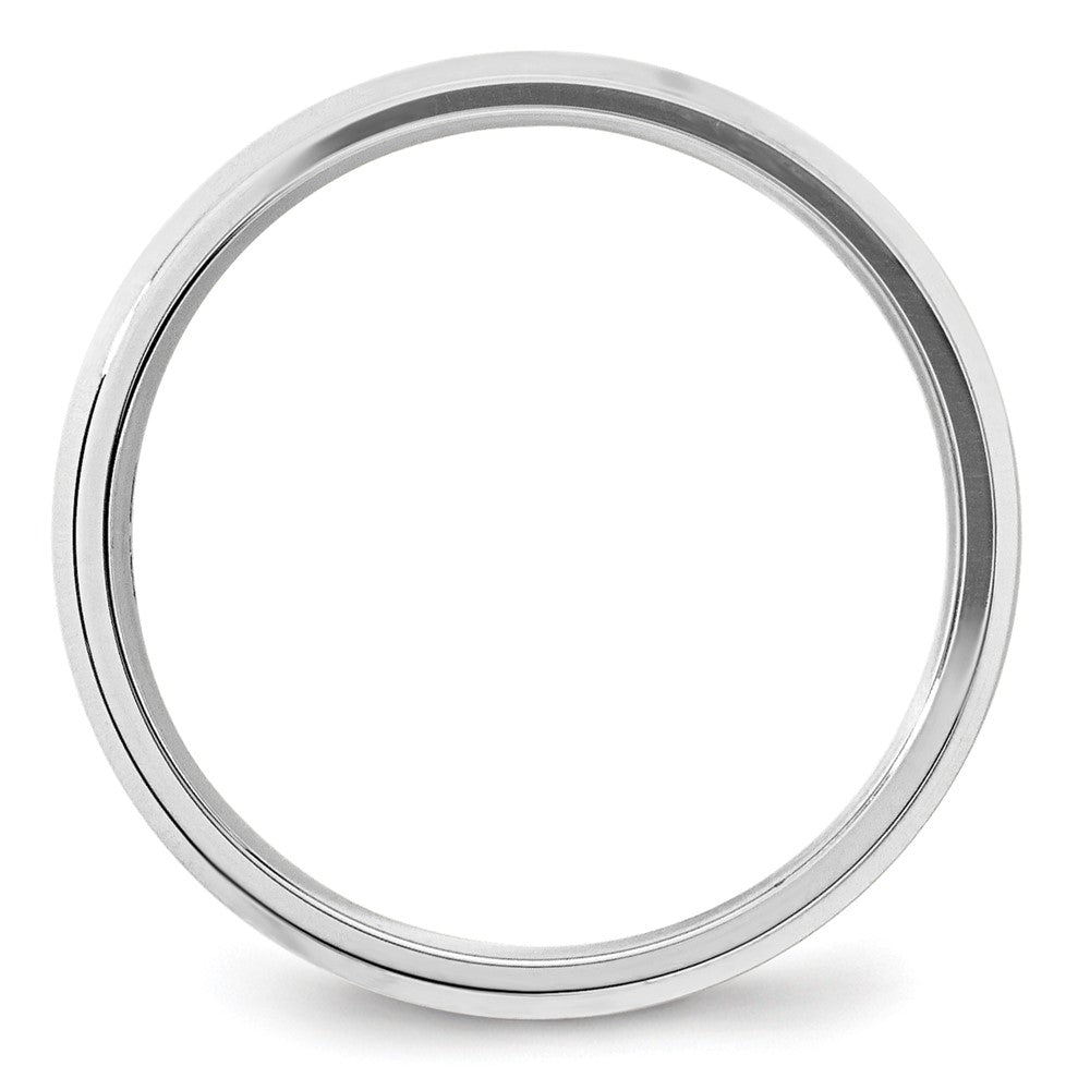 14k White Gold 5mm Beveled Edge Comfort Fit Wedding Band Size 10.5