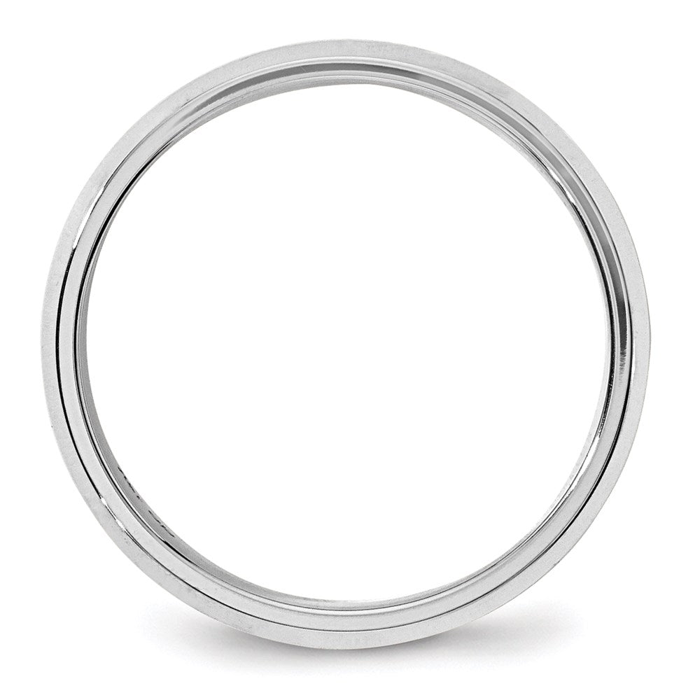 14k White Gold 6mm Beveled Edge Comfort Fit Wedding Band Size 7.5