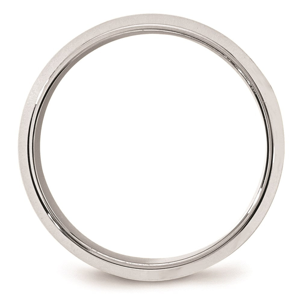 14k White Gold 8mm Beveled Edge Comfort Fit Wedding Band Size 5