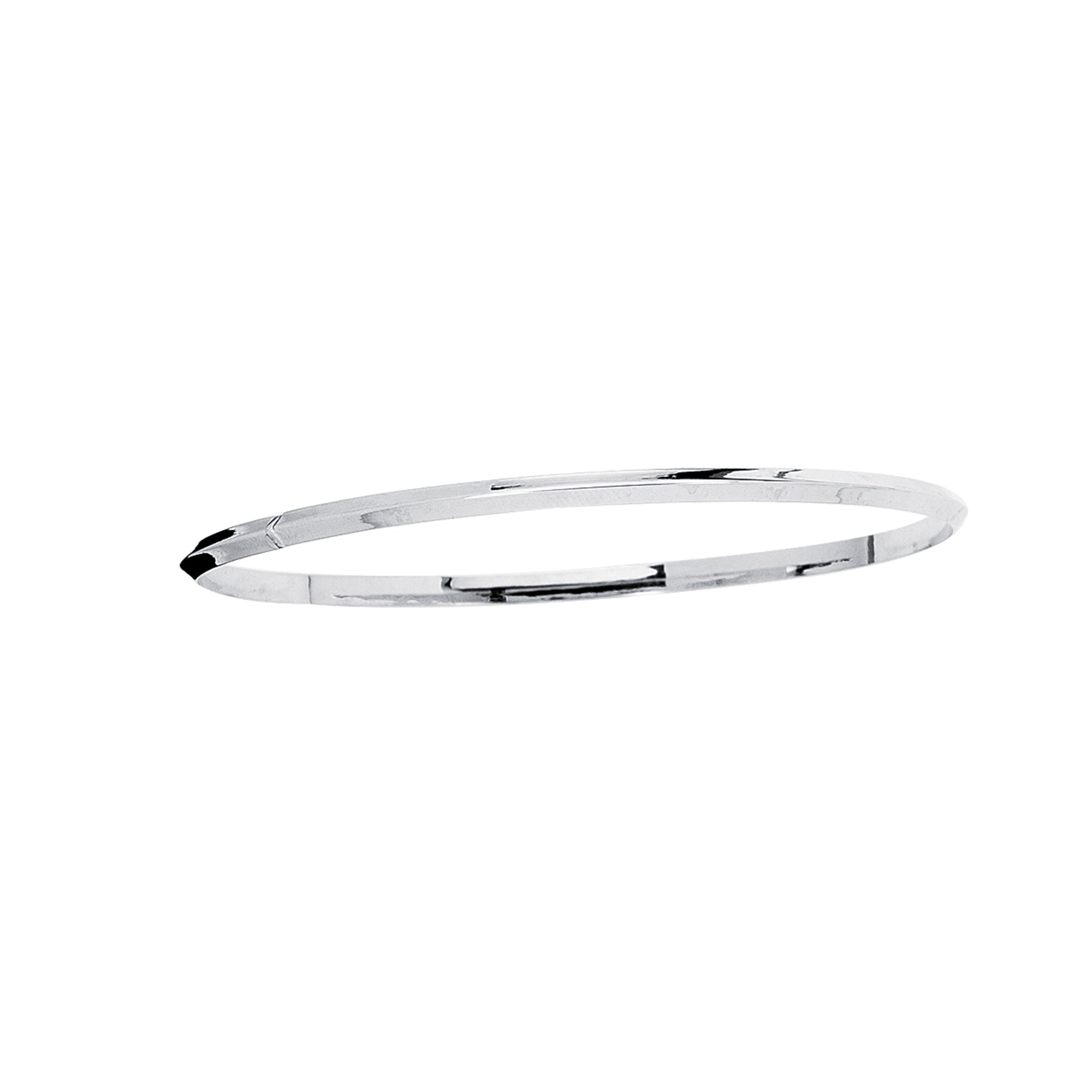 14K White Gold 8" Knife Edge Bangle
