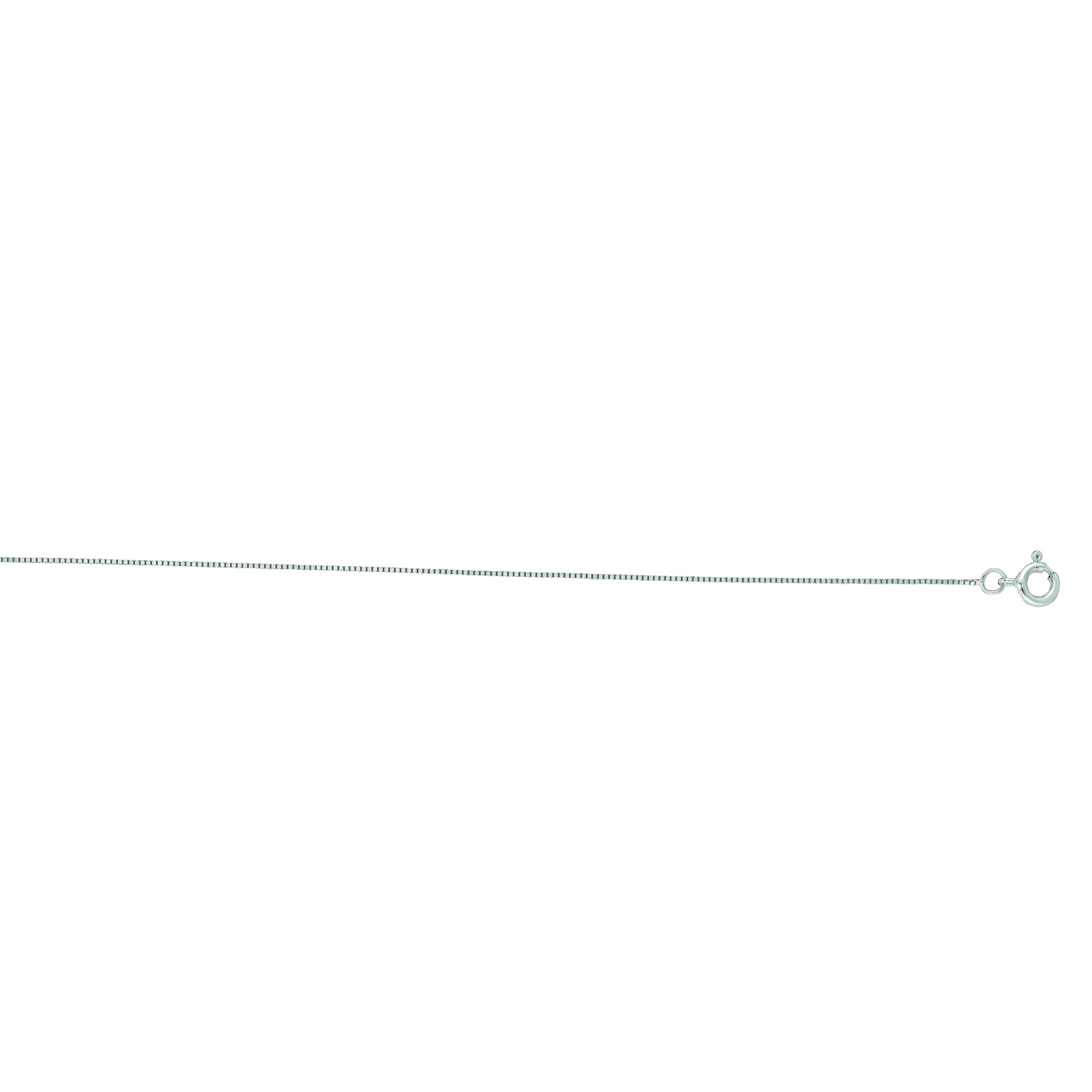 14K White Gold 0.4mm Classic Box 18" Chain with Spring Ring
