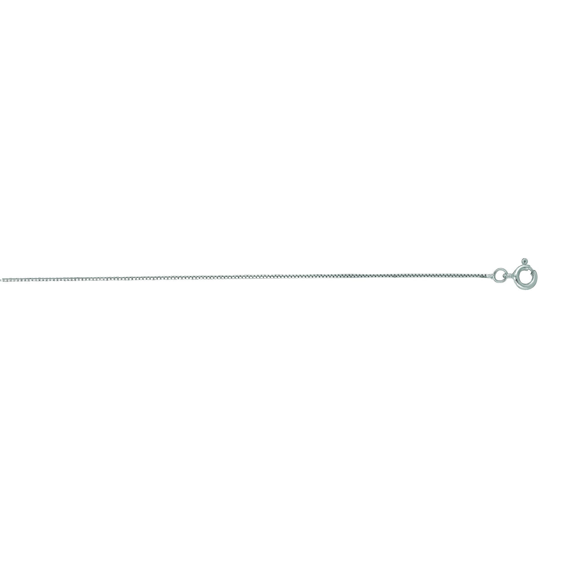 14K White Gold 0.6mm Classic Box Chain with Spring Ring