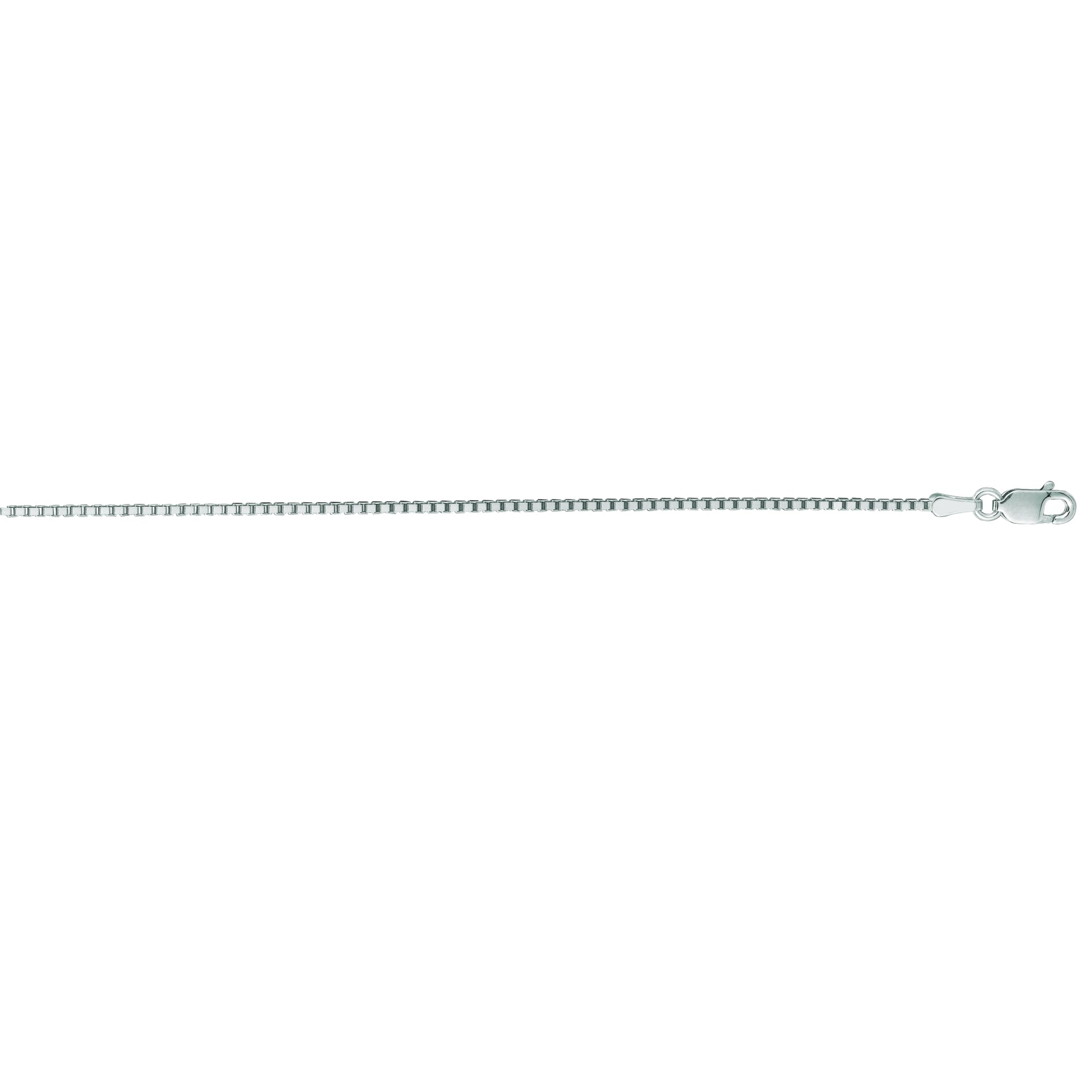 14K White Gold 1.1mm Classic Box 30" Chain with Lobster Lock