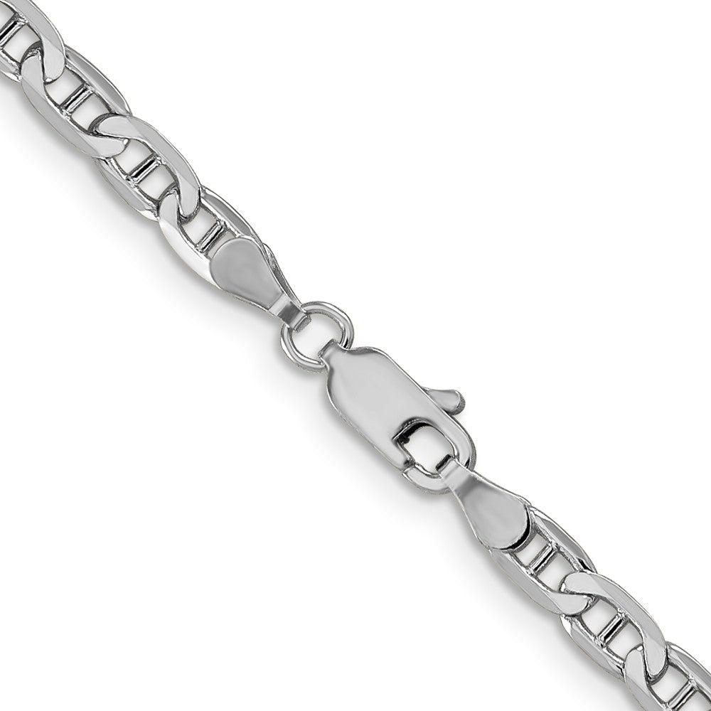14K White Gold 20 inch 3.75mm Concave Anchor with Lobster Clasp Chain
