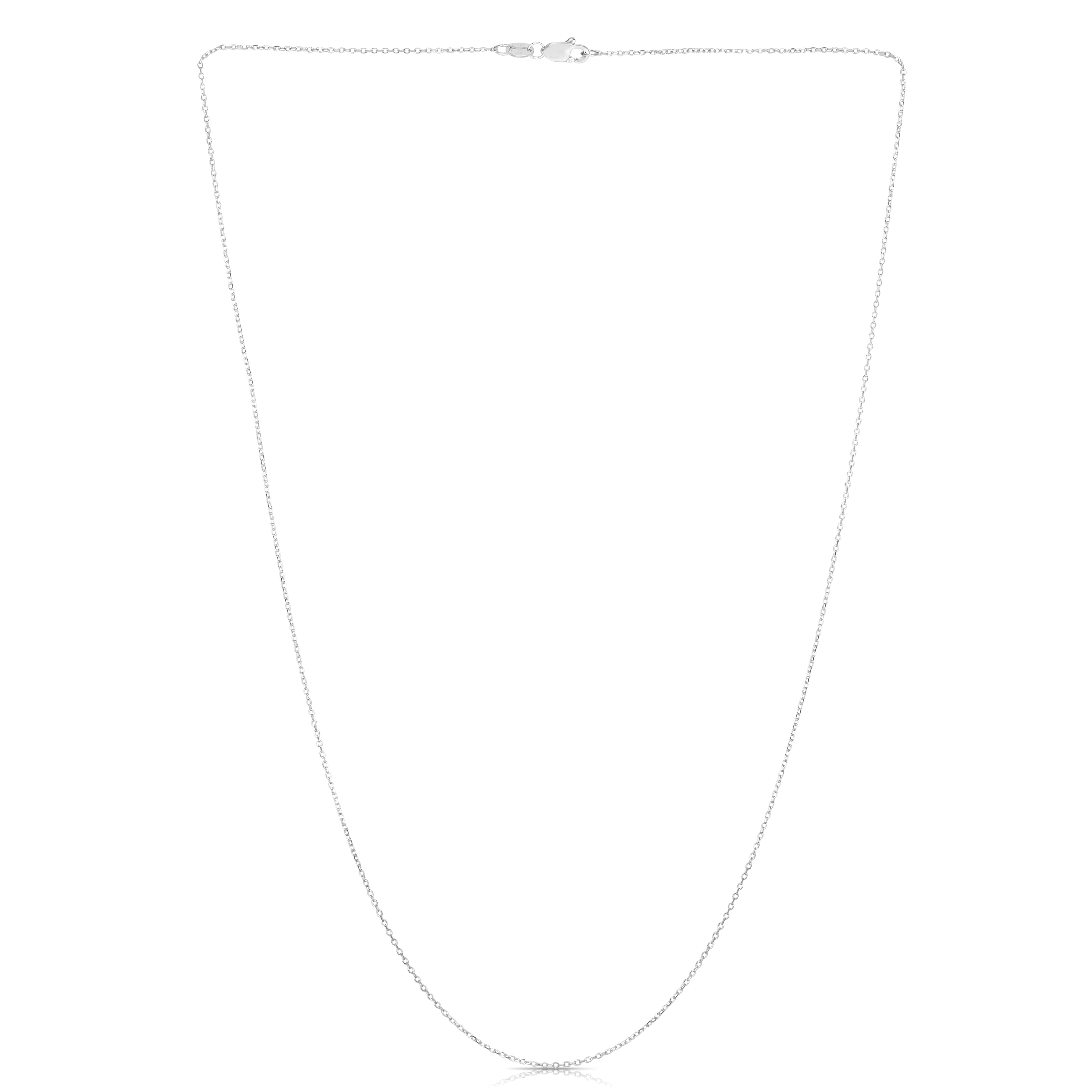 14K White Gold 0.87mm Diamond Cut Cable 20" Chain with Lobster Lock