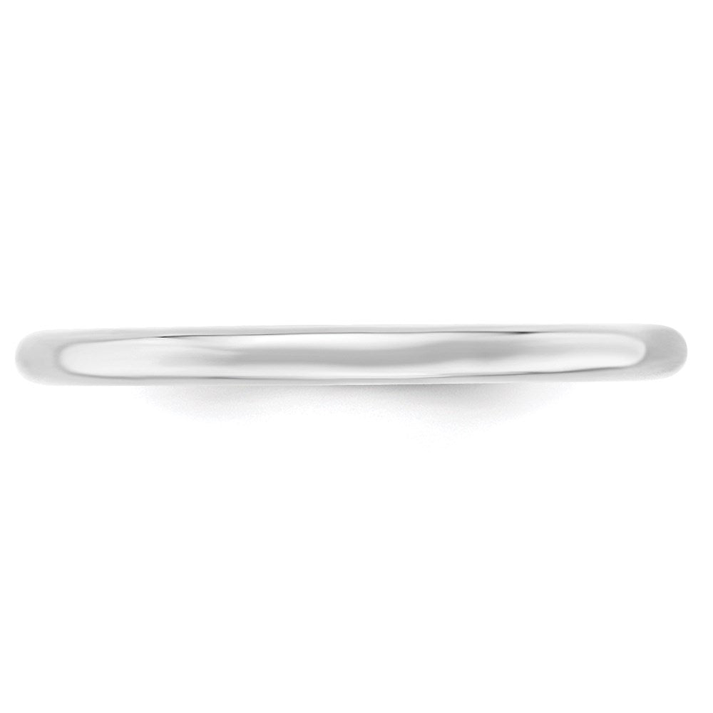 10k White Gold 2mm Standard Weight Comfort Fit Wedding Band Size 6.5
