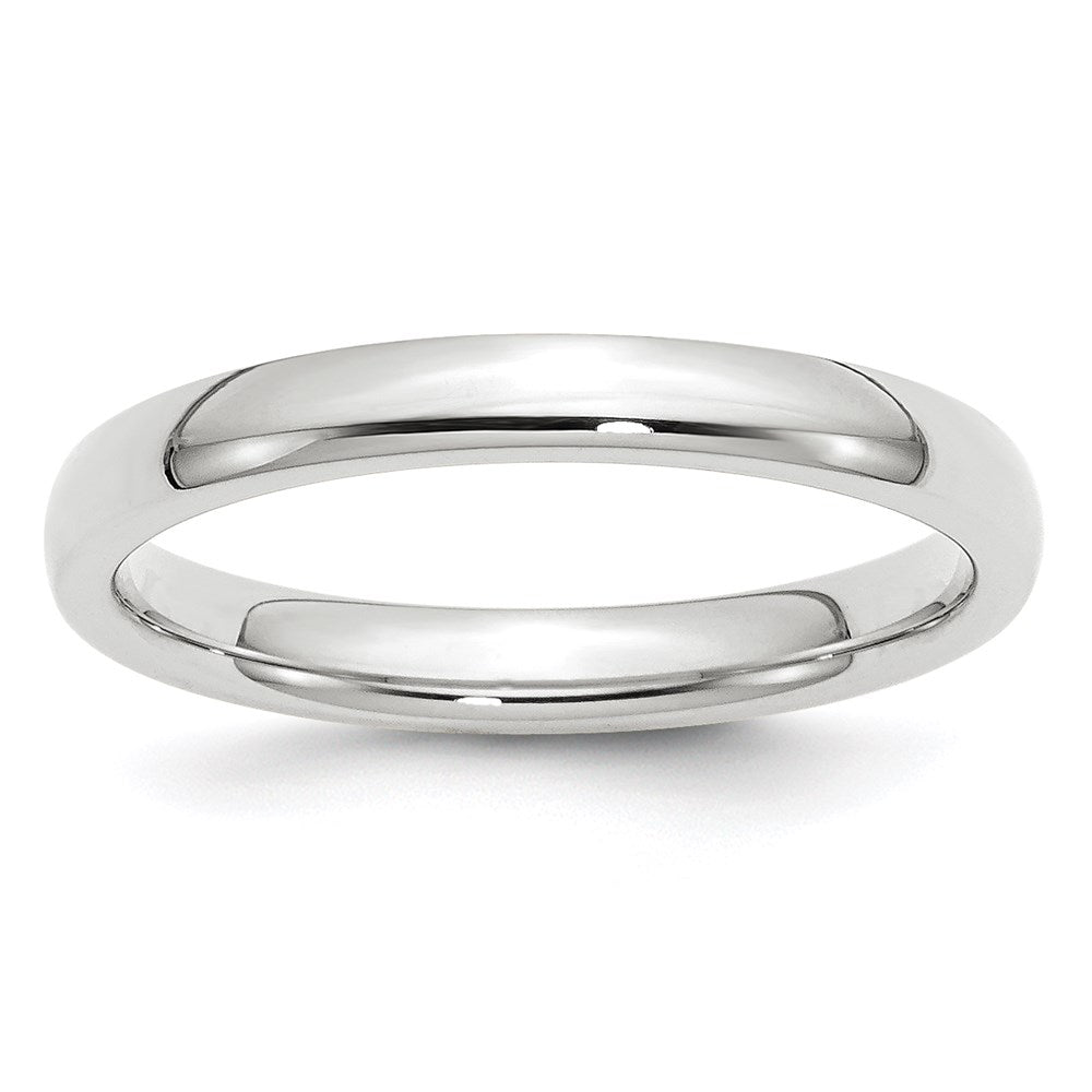 14k White Gold 3mm Standard Weight Comfort Fit Wedding Band Size 4.5