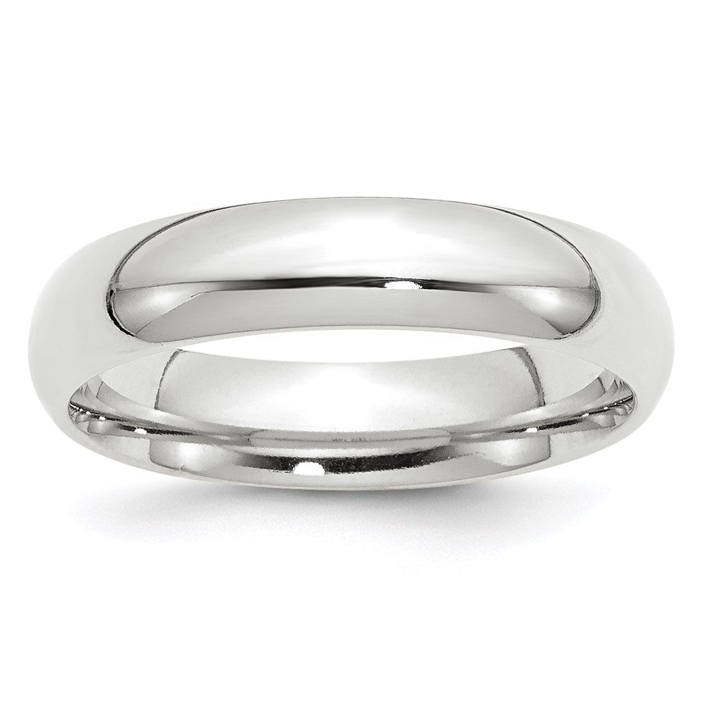 14k White Gold 5mm Standard Weight Comfort Fit Wedding Band Size 4.5