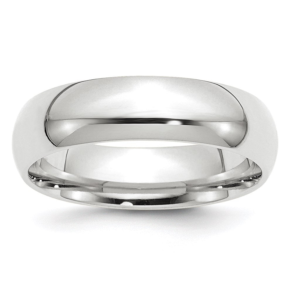 10k White Gold 6mm Standard Weight Comfort Fit Wedding Band Size 13