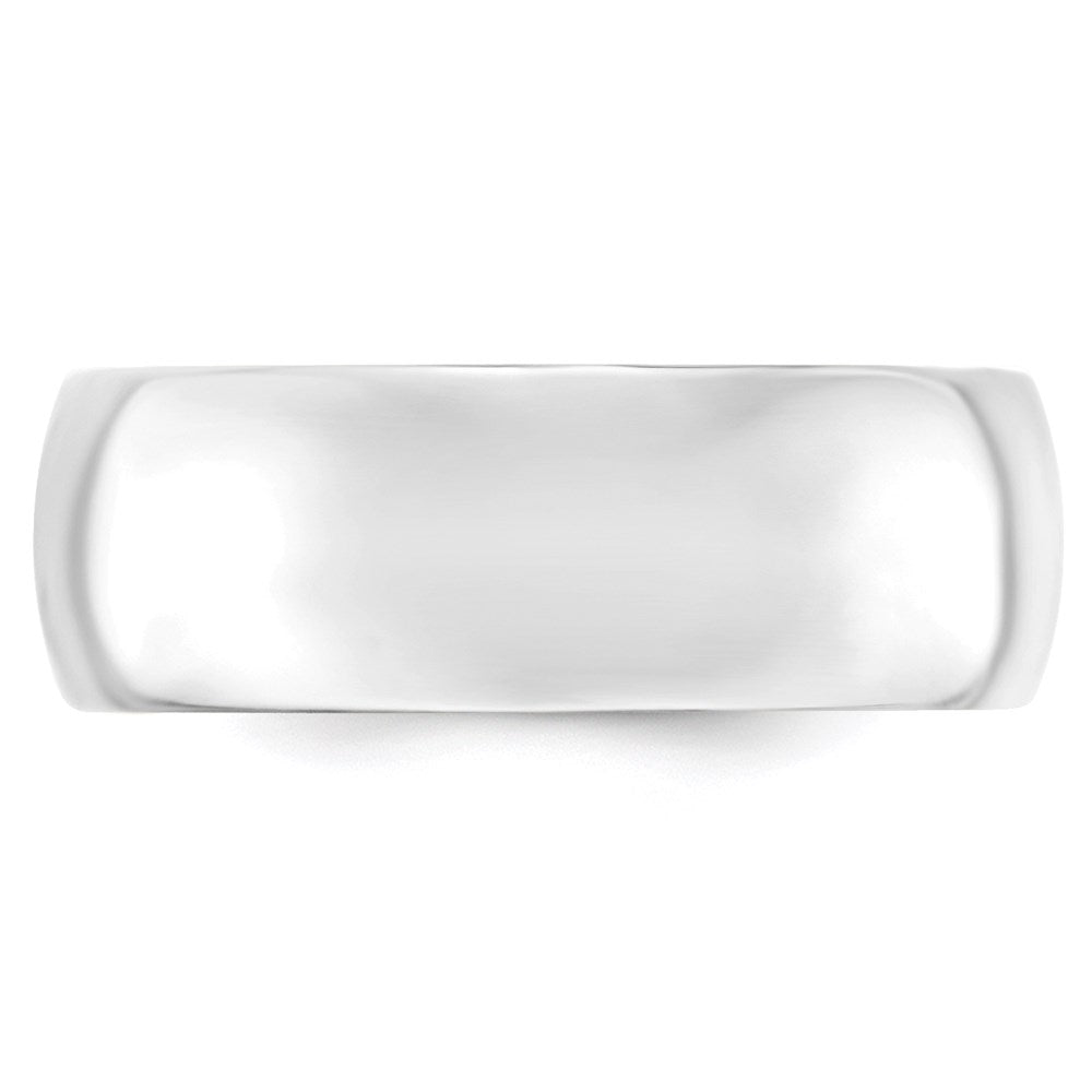 14k White Gold 8mm Standard Weight Comfort Fit Wedding Band Size 7