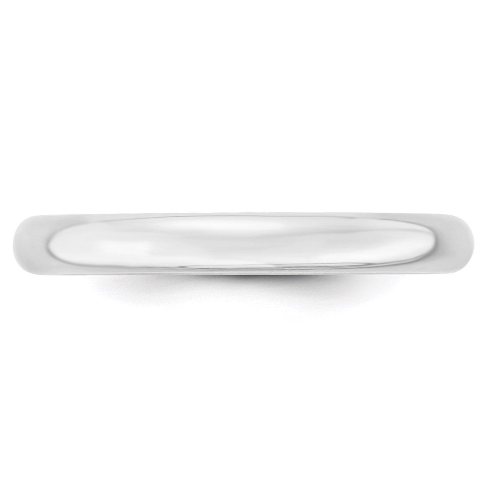 14k White Gold 3mm Lightweight Comfort Fit Wedding Band Size 14