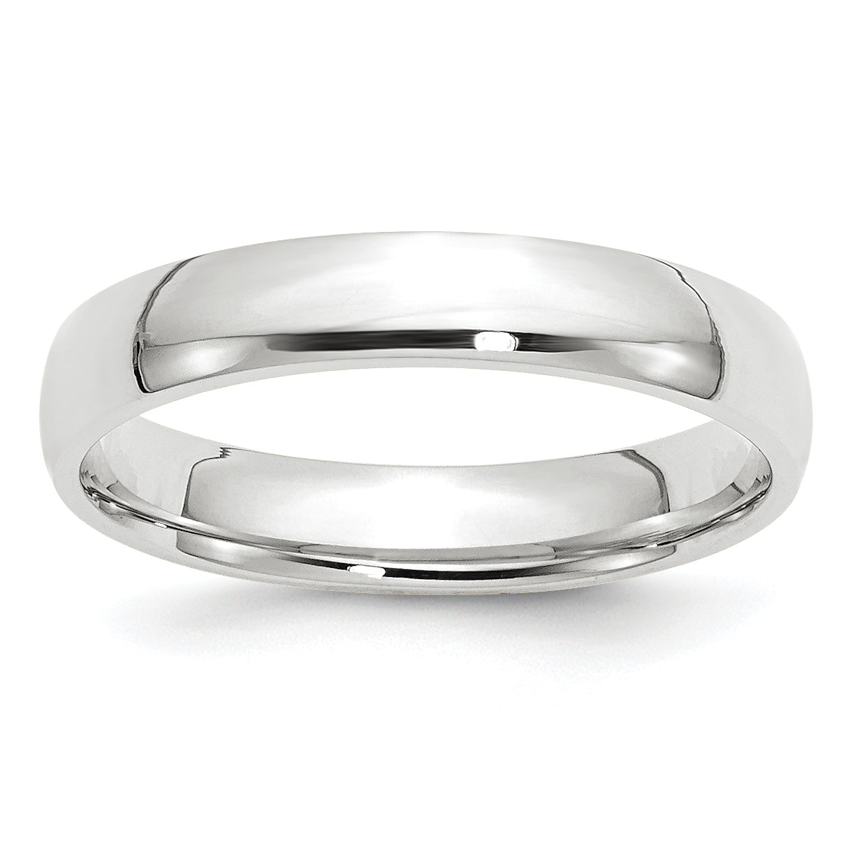 14k White Gold 4mm Lightweight Comfort Fit Wedding Band Size 5