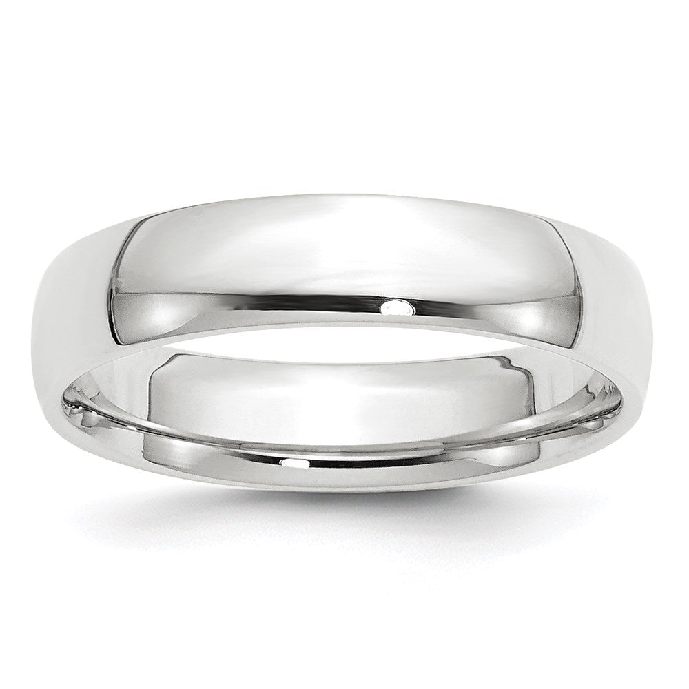 14k White Gold 5mm Lightweight Comfort Fit Wedding Band Size 4.5